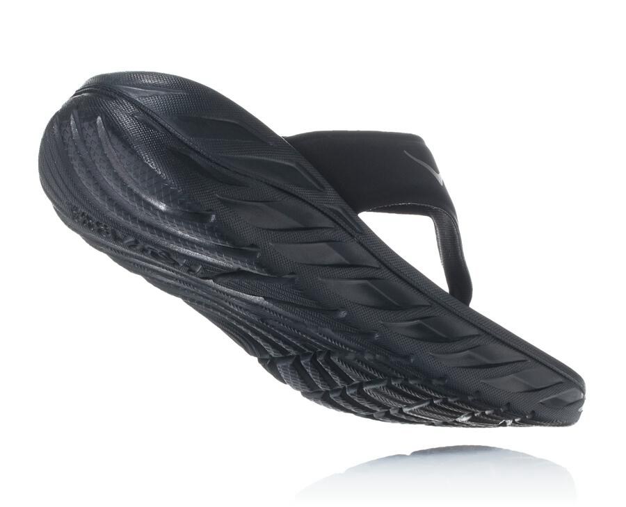 Sandalias Hoka One One Mujer Negros - Ora Recovery Flip - TWJN87391